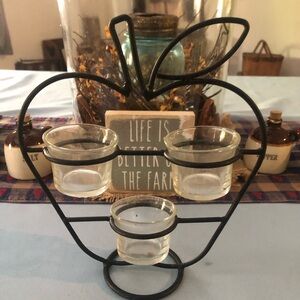 Apple shaped tea light holder ( Metal)